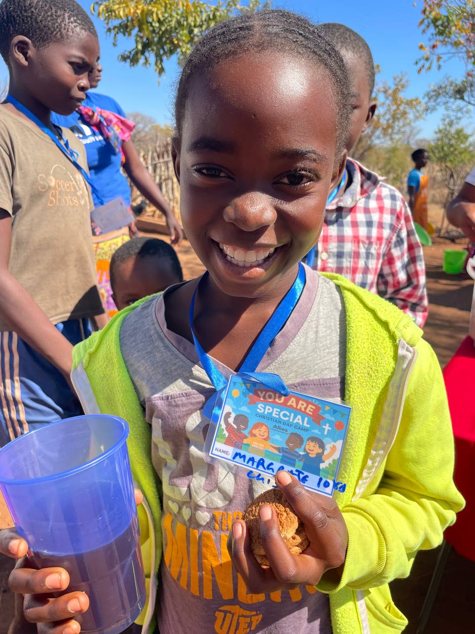 Girl at camp in Zambia